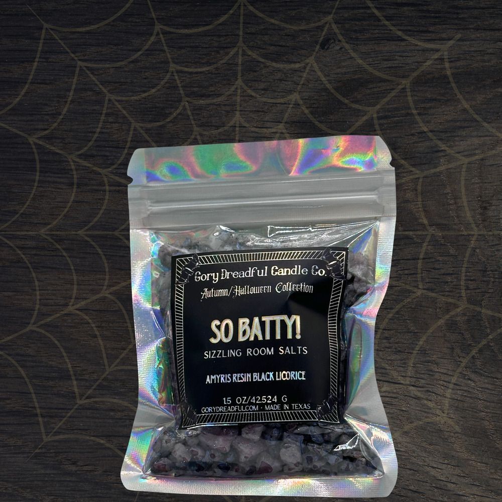 So Batty! Sizzling Room Salt Crystal Potpourri: Amyris Resin Black Licorice-Mini